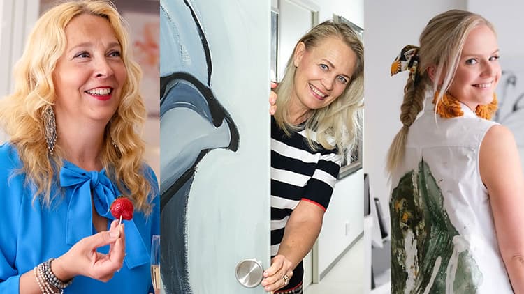 <p data-block-key="790s4">Liune taideovien yhteistyökumppanit Nina Kellokoski, Johanna Oras ja Lotta Sirén.</p>