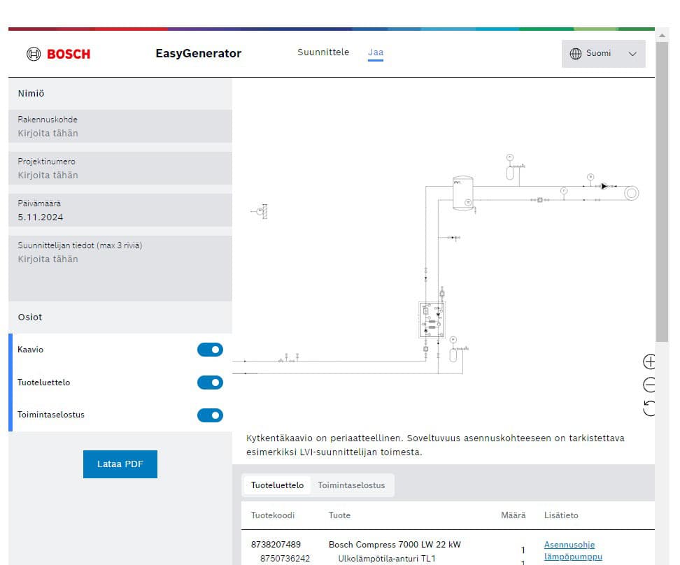 Bosch EasyGenerator jaettava kuva