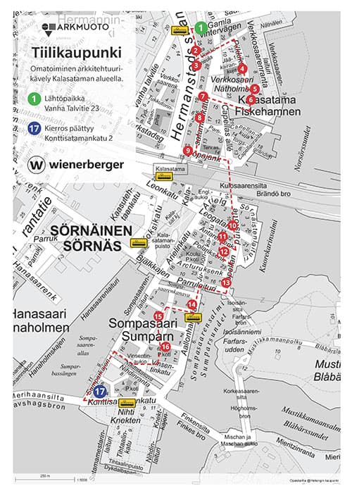 Tiilikaupunki kalasatama kävelyreitti