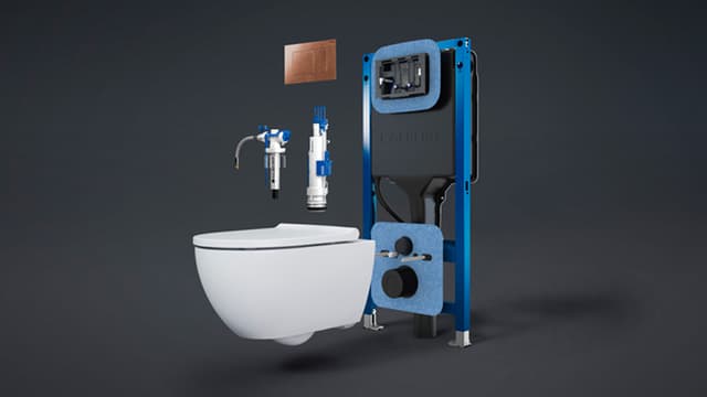 Geberit Duofix SAWA seinä-wc-asennuselementin kaaviokuva