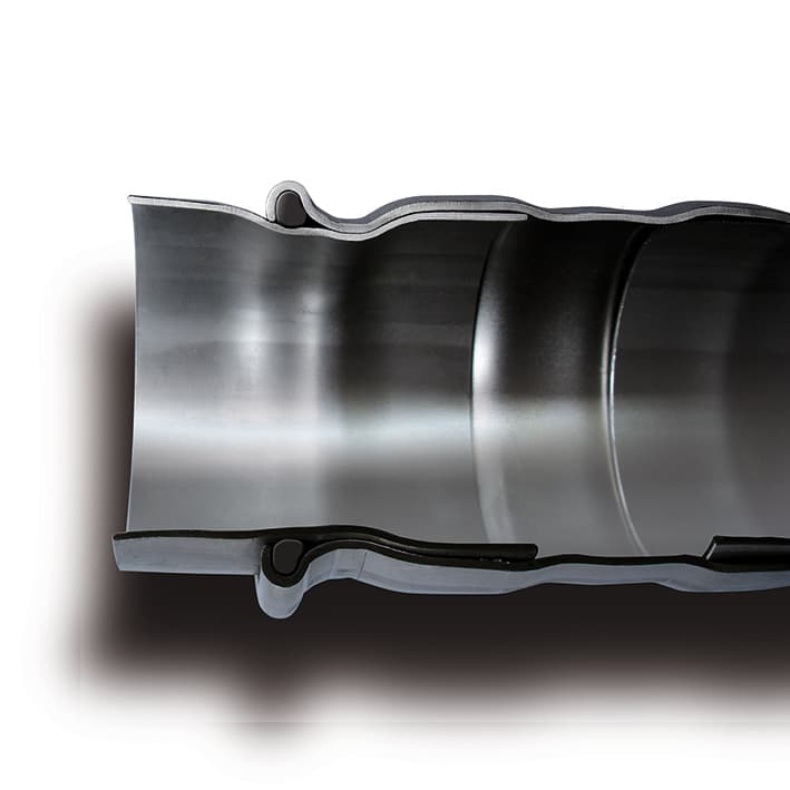 Läpileikkaus puristusliitoksesta käyttövesiputkessa