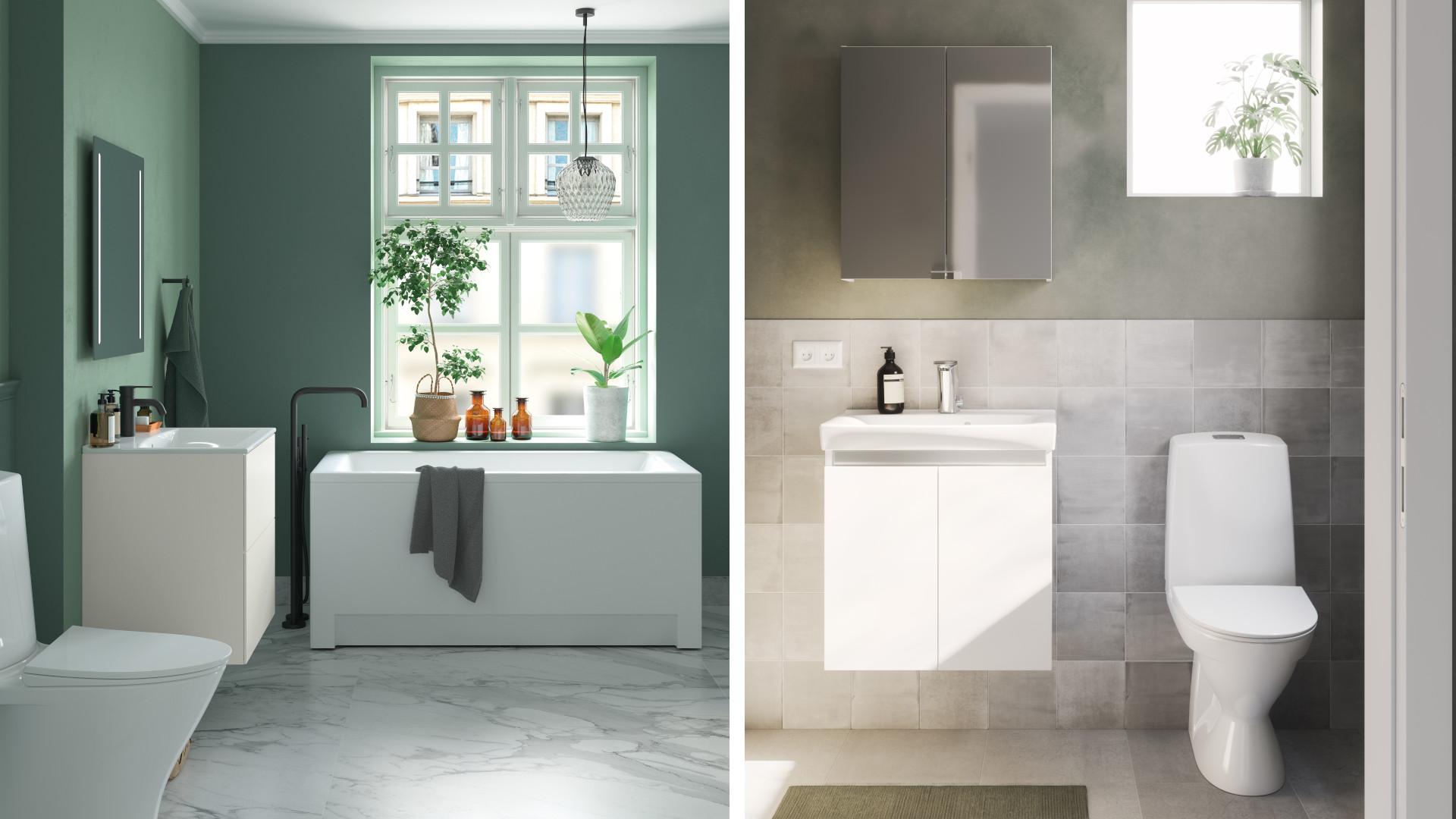 IDO Elegant ja IDO Light ovat tyyliltään ajattomia kalustesarjoja, jotka sopivat erikokoisiin kylpyhuoneisiin.