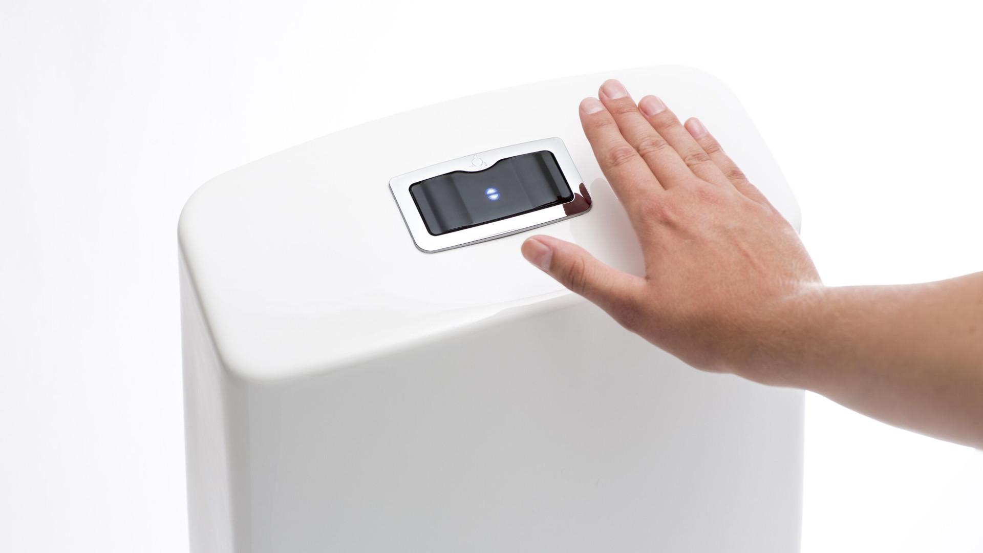 IDO Glow Sensorissa yhdistyvät kosketusvapaus ja huuhtelupainikkeen virtaviivainen muotoilu.